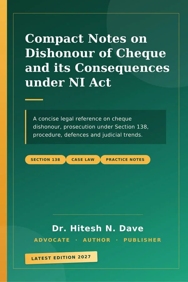 Cover of Compact Notes on Dishonour of Cheque and its Consequences under NI Act