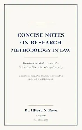 Cover of Concise Notes on Research Methodology in Law